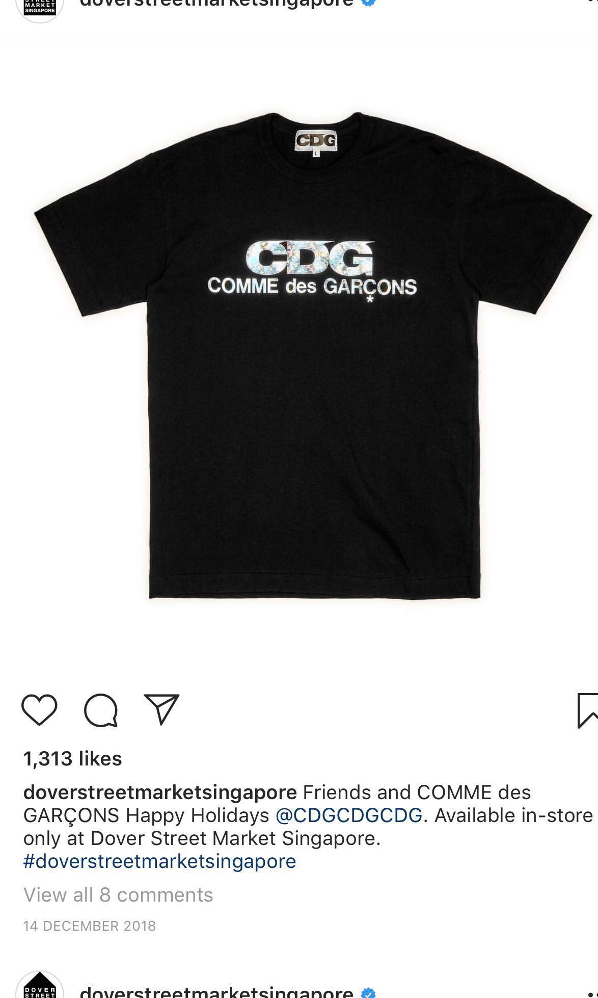 CDG CHRISTMAS 18 EXCLUSIVE HOLO LOGO TEE Men s Fashion Tops Sets Tshirts Polo Shirts on Carousell