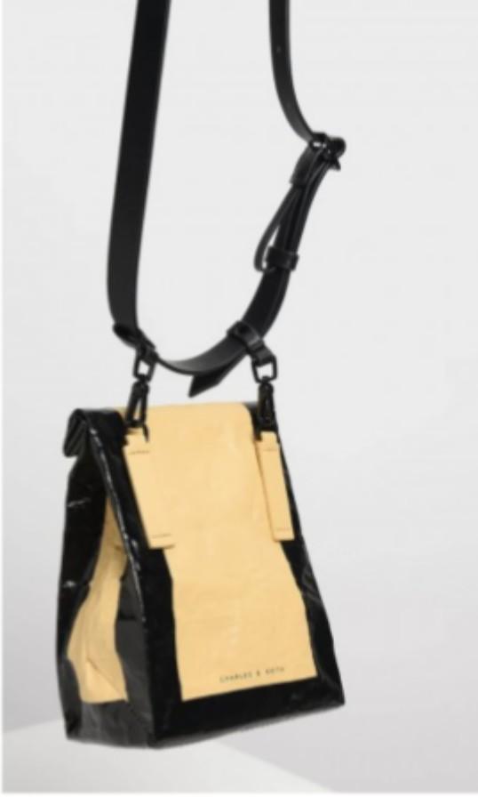 Paper bag clutch store charles and keith