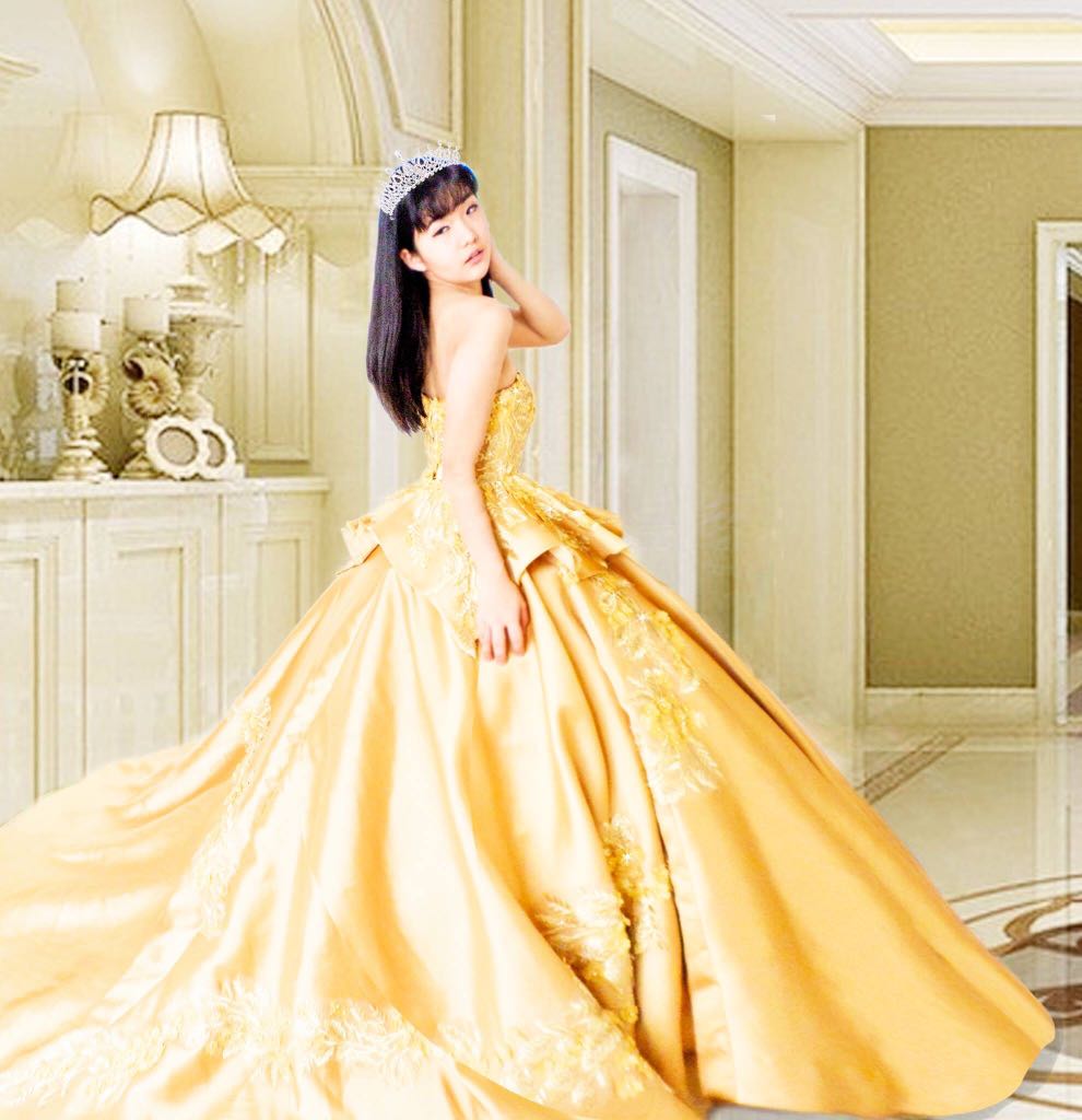 yellow gown for debut