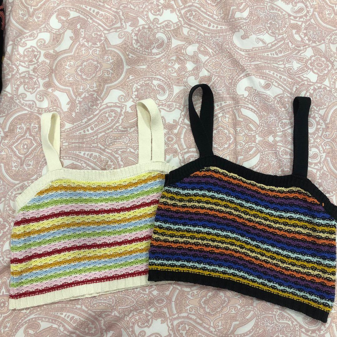 rainbow crochet crop top