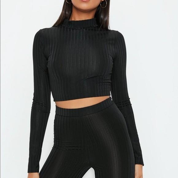 mock neck cropped top