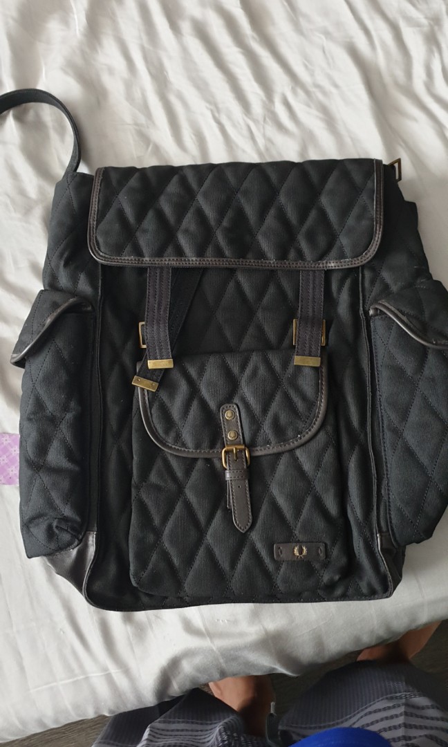 Fred Perry Leather Cloth Back Pack Luxury Bags Wallets on