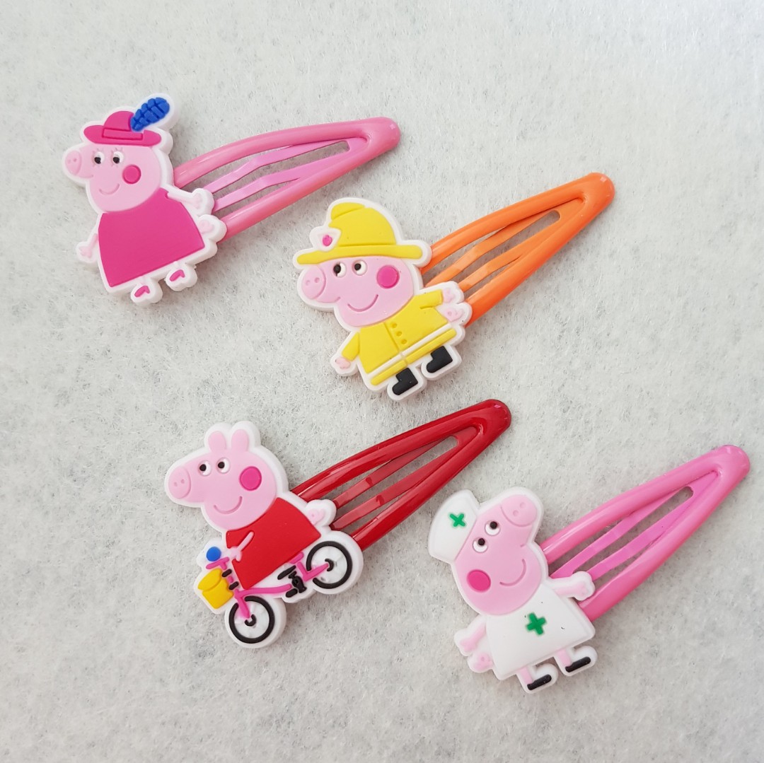 Good Quality Cute Sweet Peppa Pig Hair Clips for Baby Girls, Babies & Kids, Babies & Kids