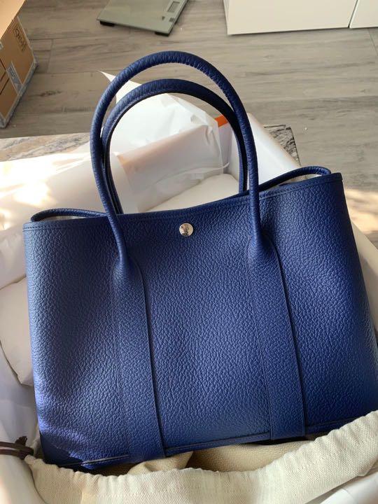 Hermes Garden Party 36 Blue Saphir Women S Fashion Women S Bags