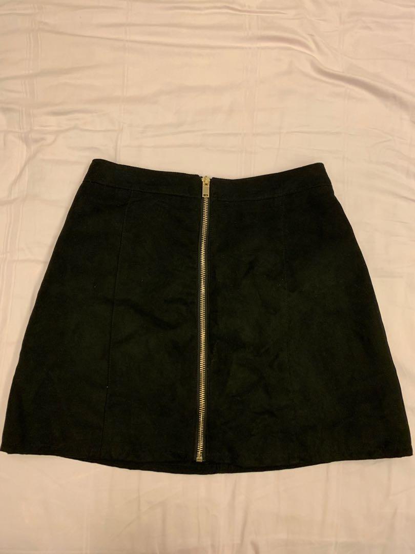 H&m black suede skirt online