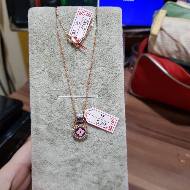 Kalung Plus Liontin Emas 75 Total 5 450 Gram Fesyen Wanita Perhiasan Di Carousell