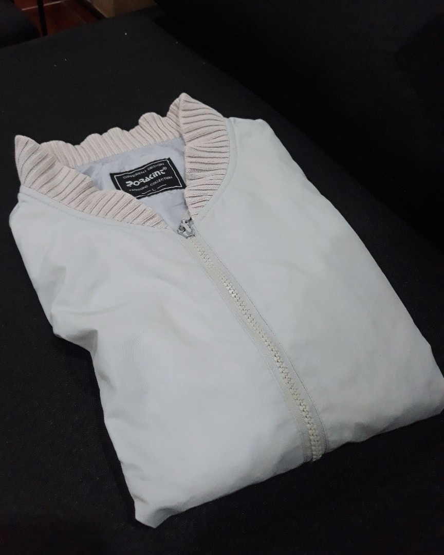 Light Gray Bomber Jacket, Women's Fashion, Coats, Jackets and Outerwear