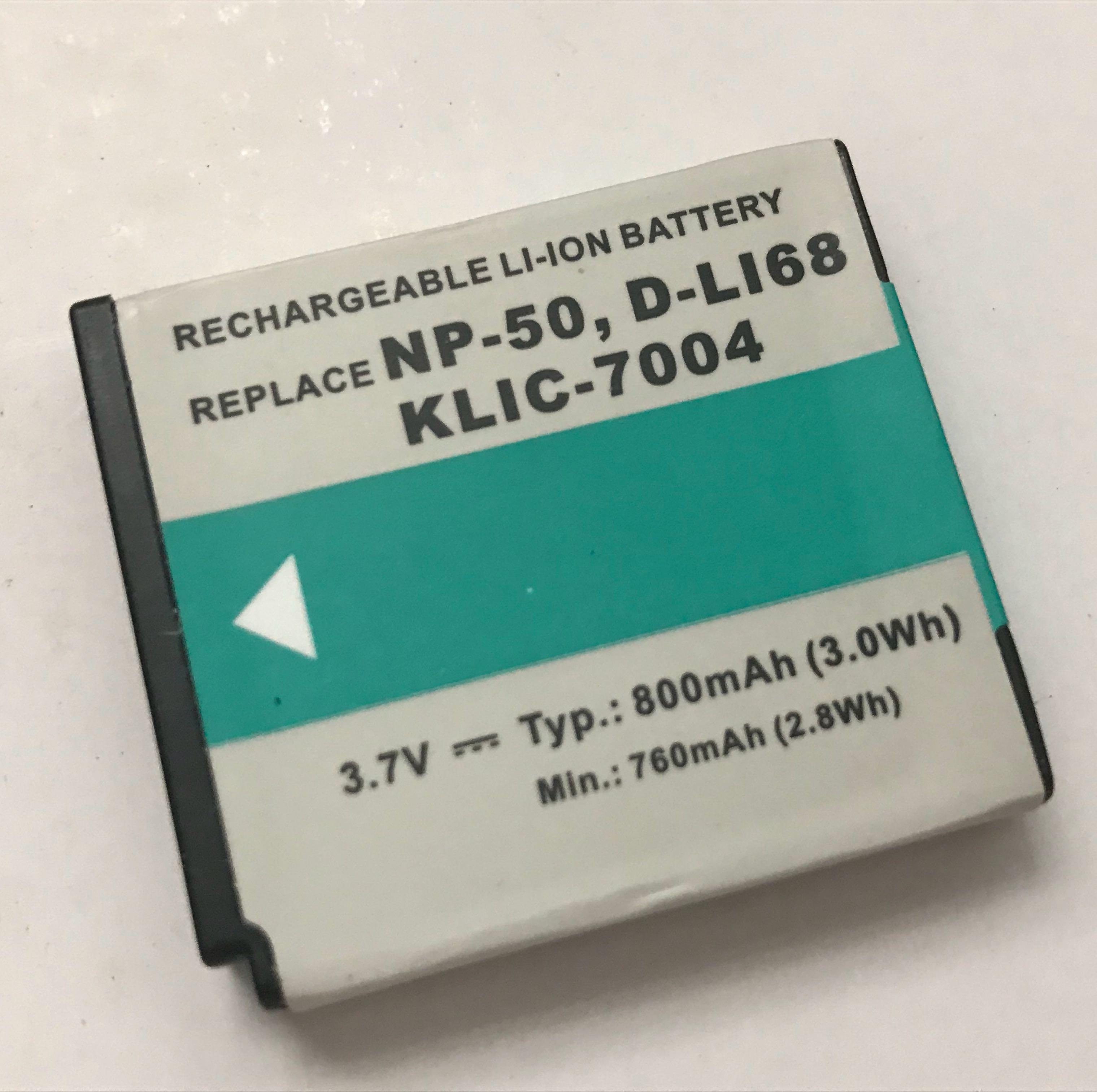 Lithium-ion Battery D-Li68 NP-50 KLIC-7004, Photography, Photography ...