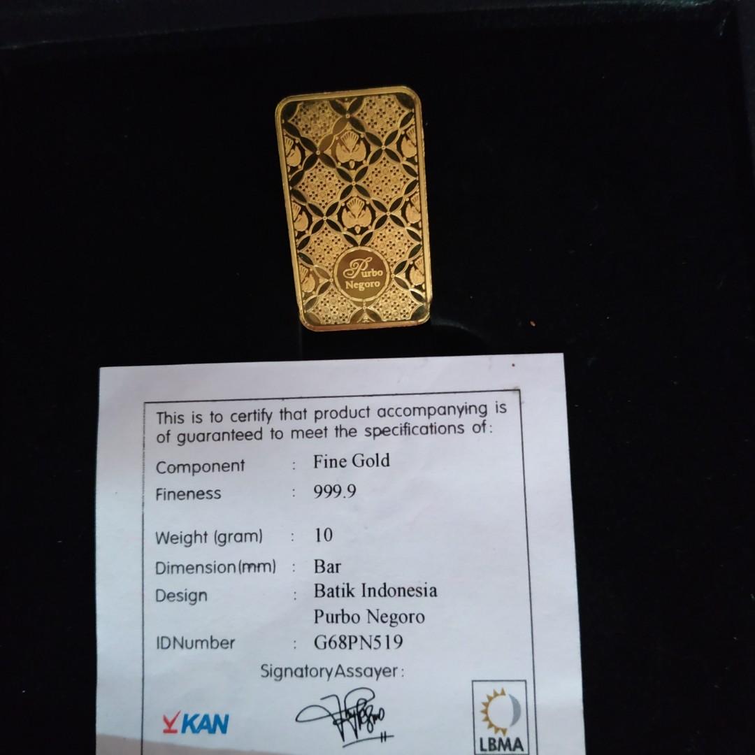 Logam Mulia Antam Batik Series 10 Gram Fesyen Wanita Perhiasan Di Carousell