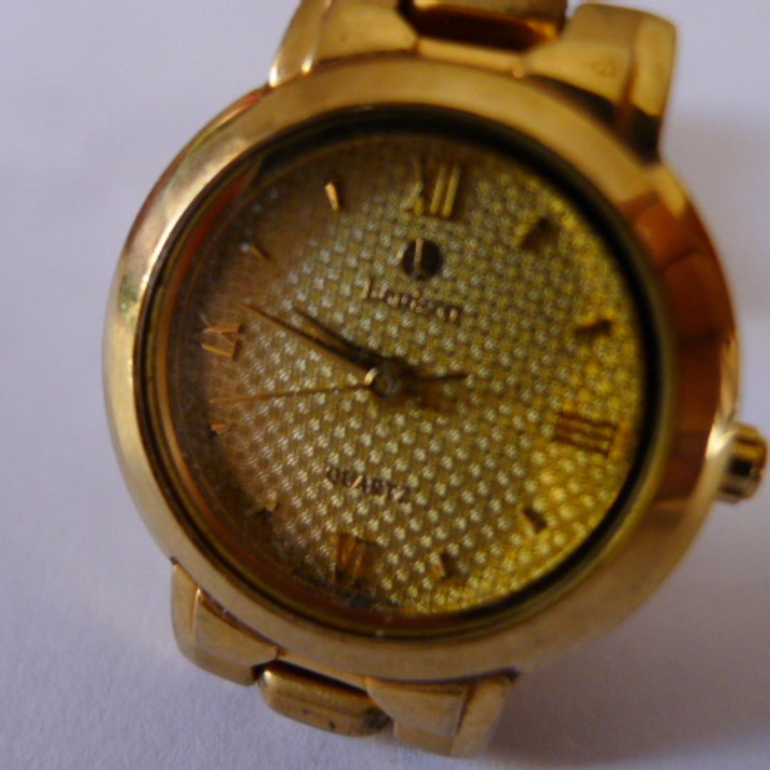 Lordson Quartz Round Gold Plated Dial Watch