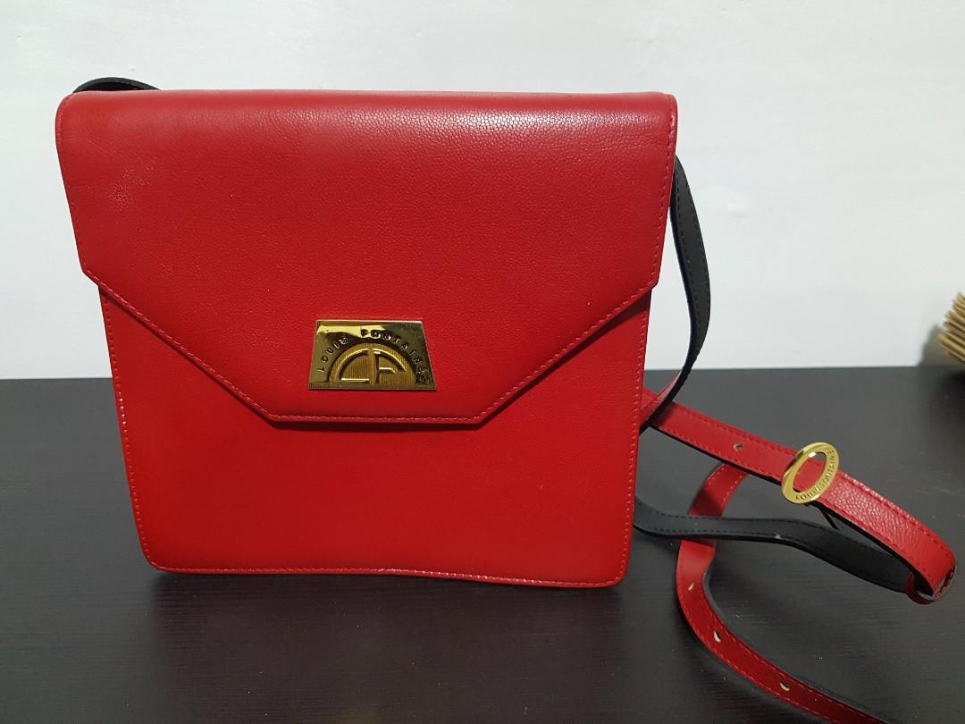 Louis Fontaine Red Leather Bag, Women's Fashion, Bags & Wallets, Purses &  Pouches on Carousell