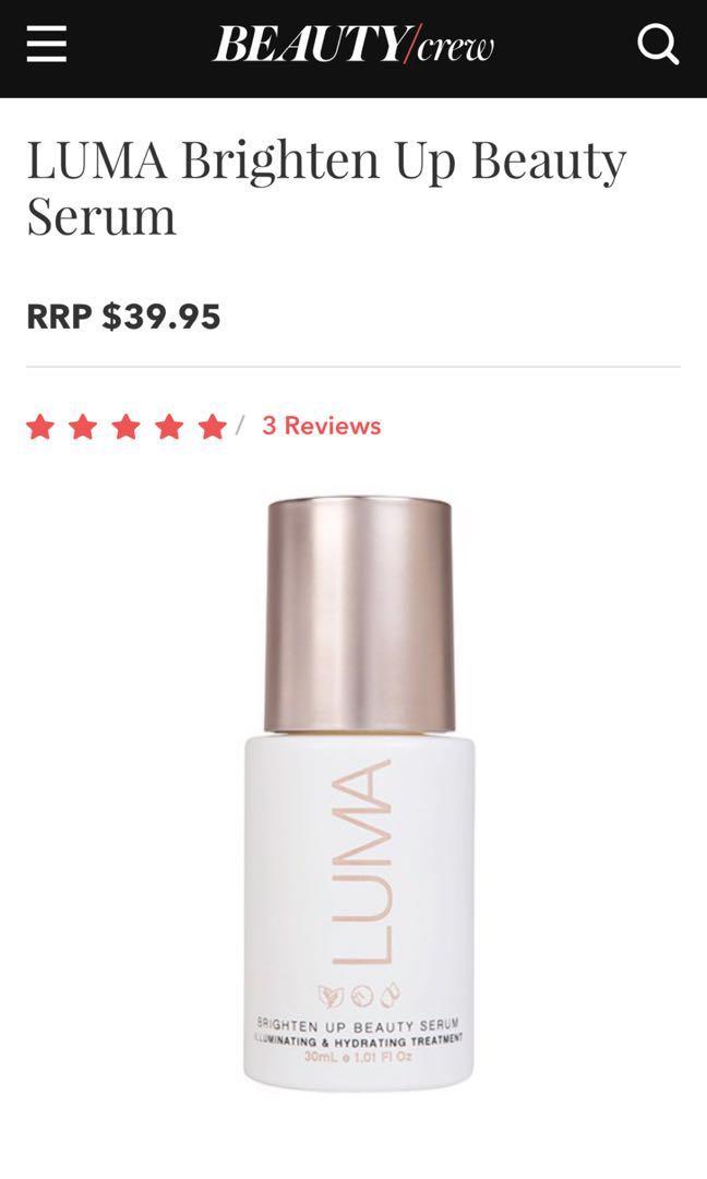 Luma Brighten Up Beauty Serum Beauty Personal Care Face Face Care On Carousell