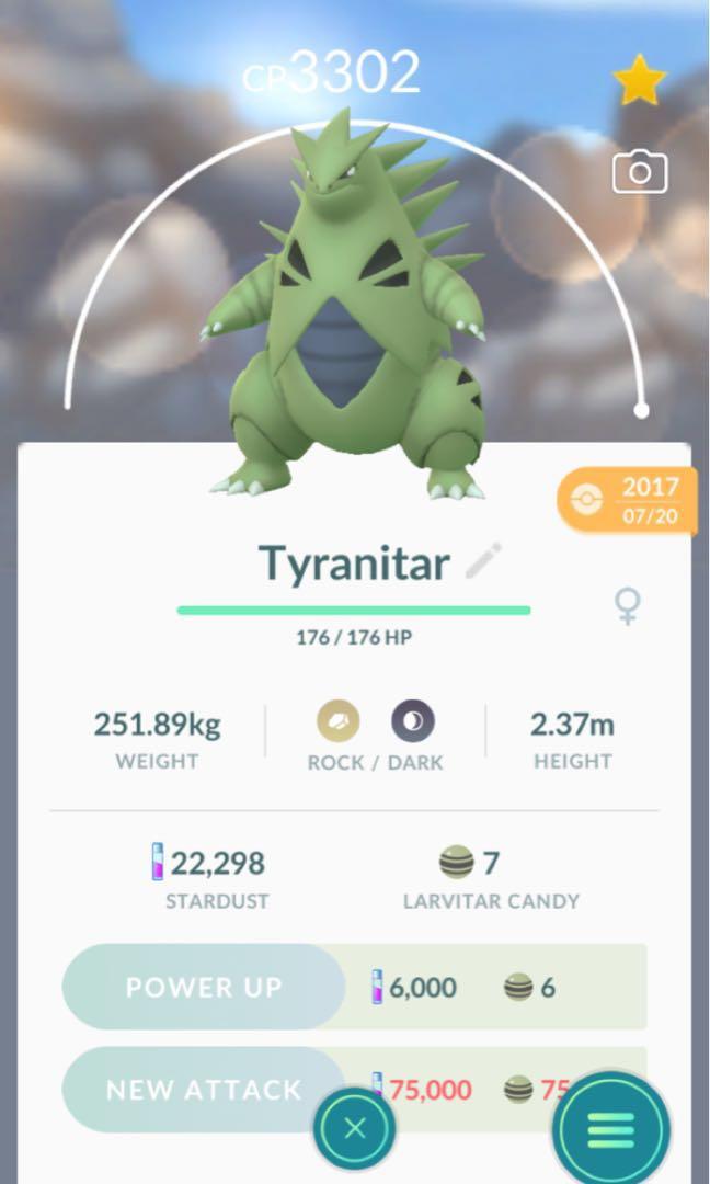 Pokemon Go Tyranitar Toys Games Video Gaming In Game Products On Carousell - pokemon roblox 298