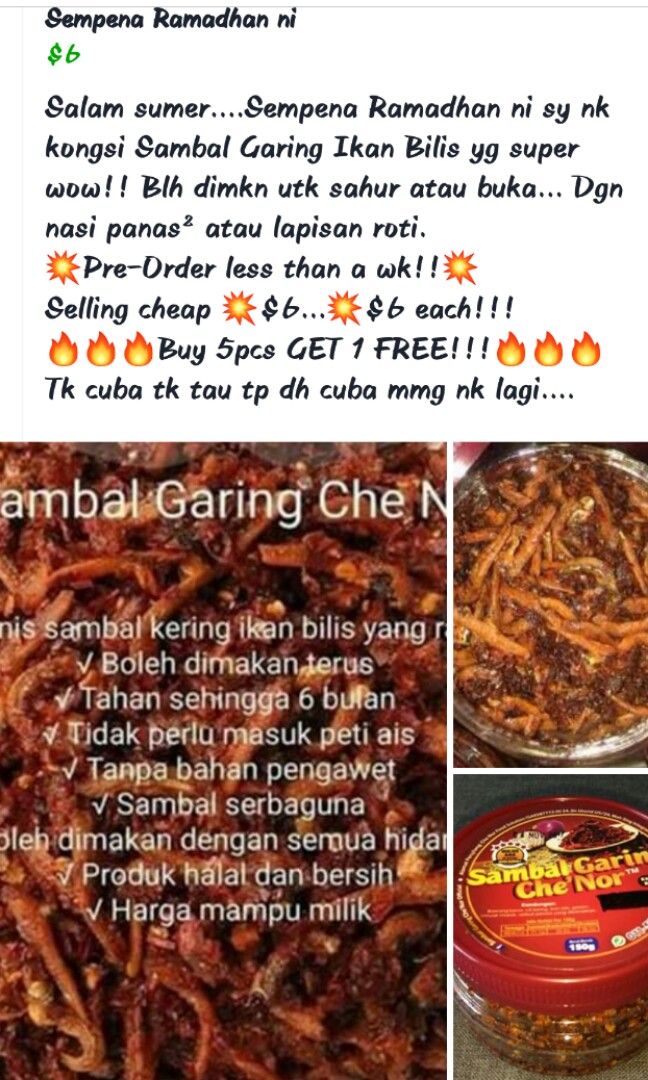 Sambal Garing Ikan Bilis Food Drinks Packaged Snacks On Carousell