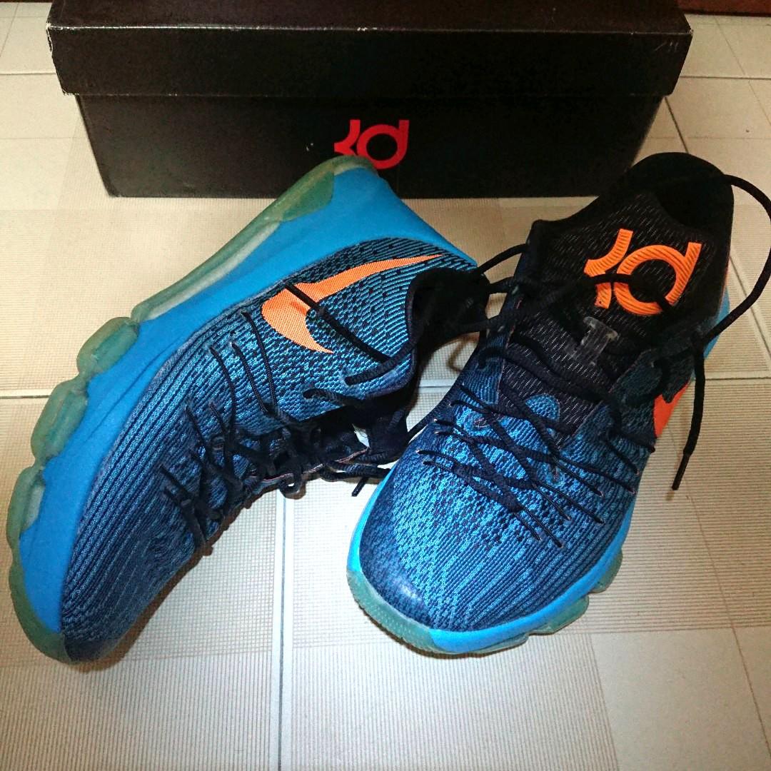 Seldom Worn Nike KD 8 US 13 UK 12 Blue Lagoon Bright Citrus Black Tide Pool Blue