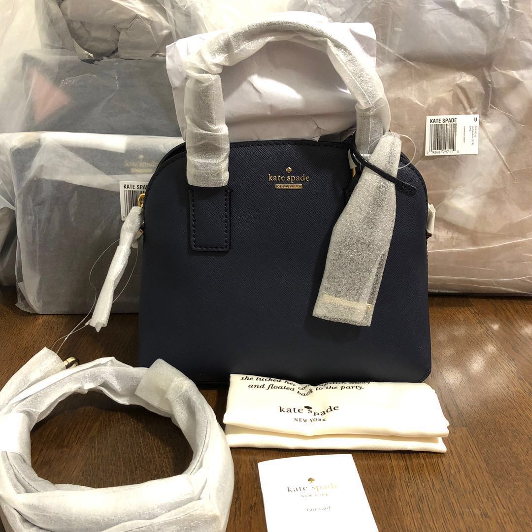 SOLD Kate Spade Cameron Street Small Lottie Dome Satchel Handbag Slingbag Crossbody Blazer Blue Dark Blue Women s Fashion Bags Wallets Cross body Bags on Carousell