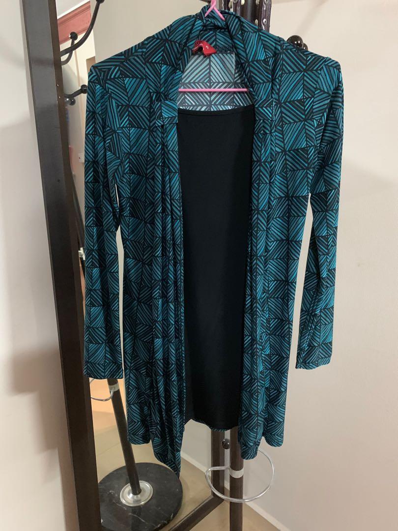 shirt with attached cardigan