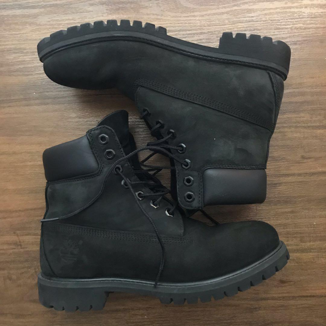 black leather 6 inch timberland boots