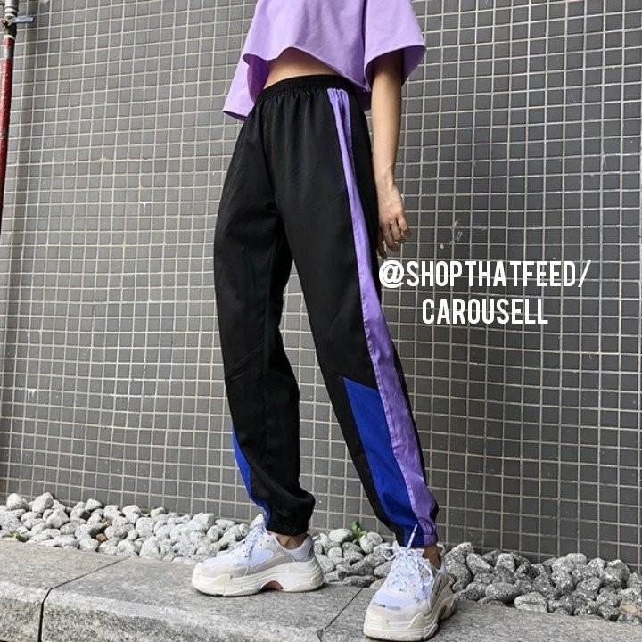 Purple and hotsell black sweatpants