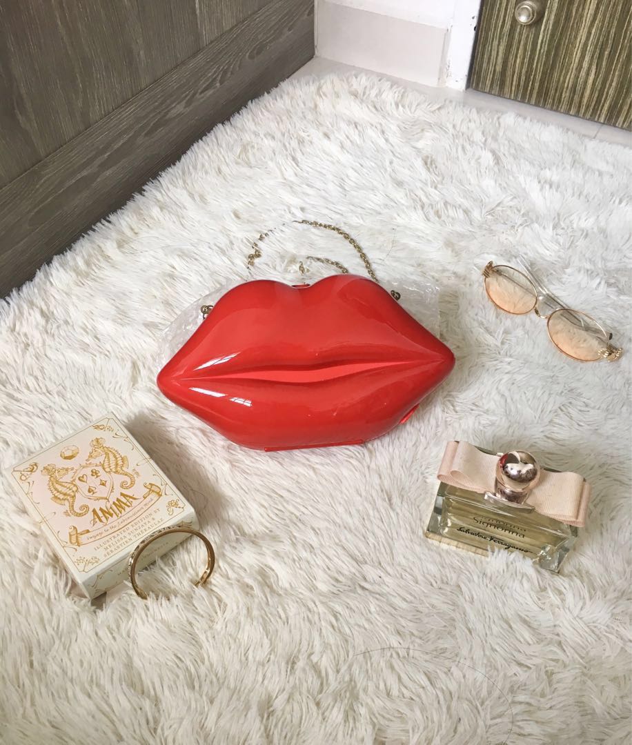Unique Red Lips Sling Bag Women s Fashion Bags Wallets Cross