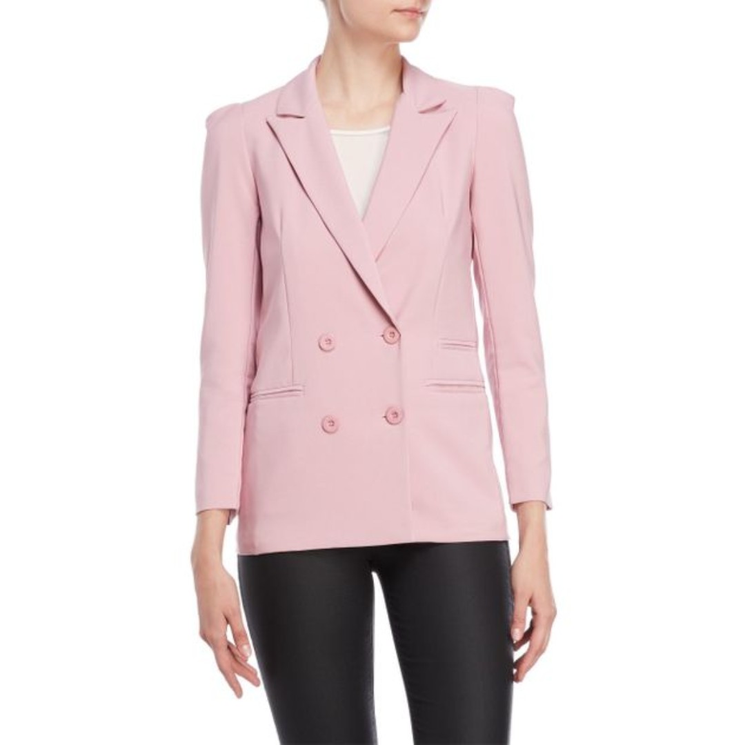 BNWT Walter Baker Classic Peak Lapel Blazer Pink blazer double
