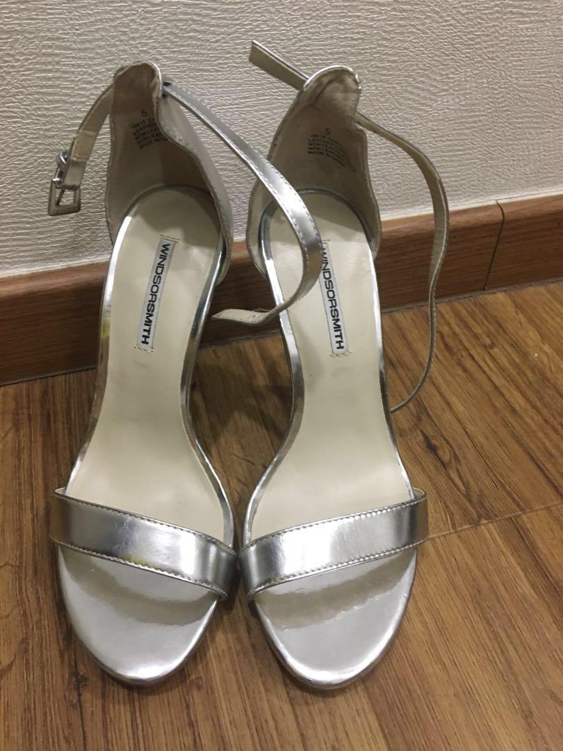 WindsorSmith 3 inch Silver Heels, Women 
