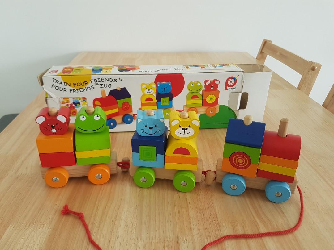 wooden toy trains for toddlers