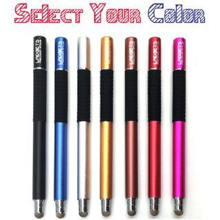 LADGETS STANDARD 2 in 1 Fine Point Precision Capacitive Spring Disc Stylus Pen with Extra Tip and Fiber Tip