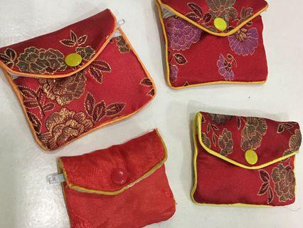 Red Chinese Jewelry Pouch