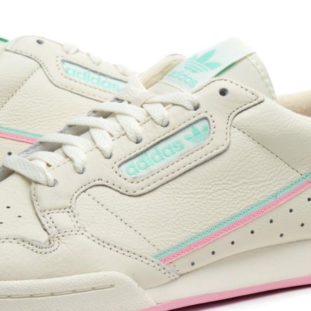 adidas Originals Continental 80 Trainers in Off White and Mint