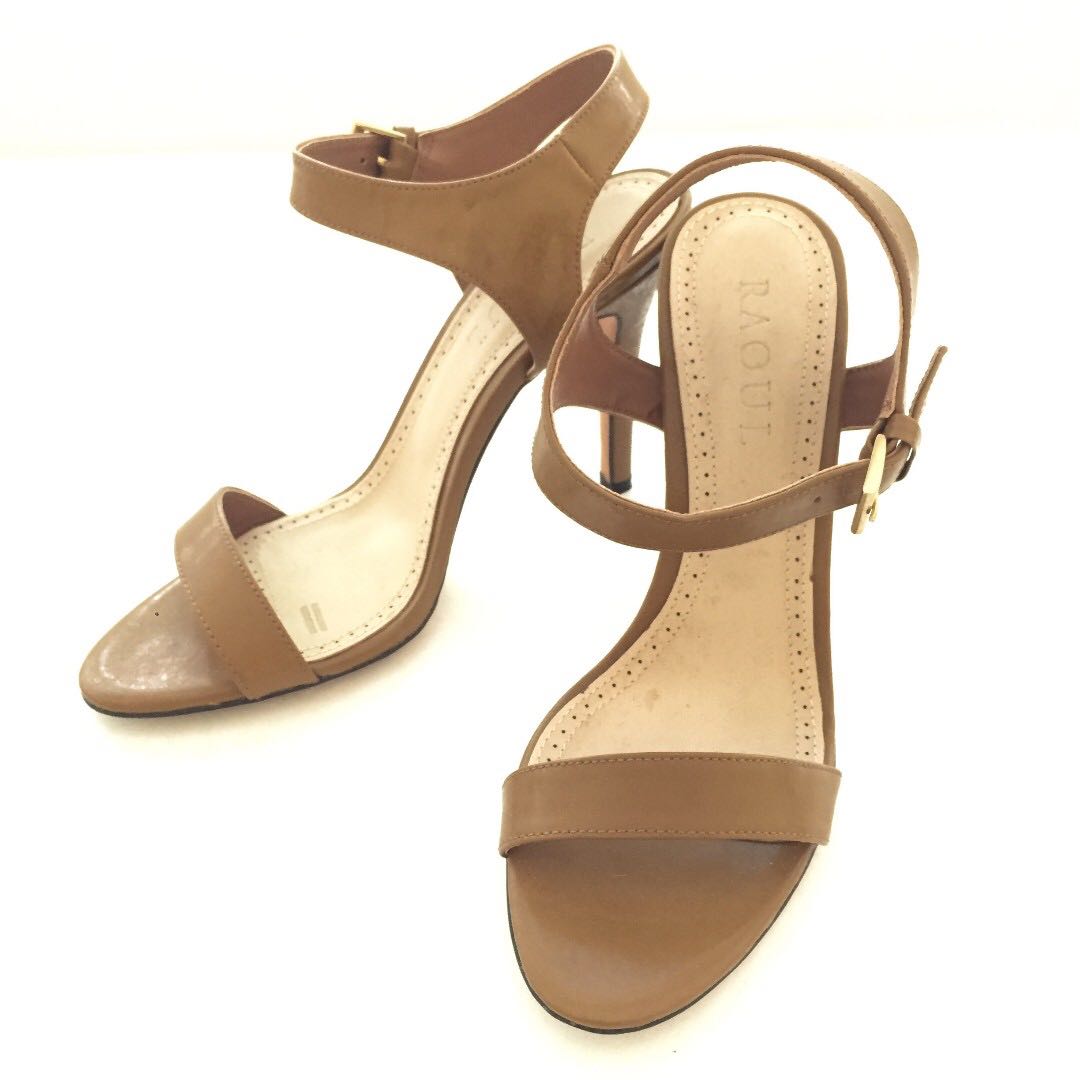 strappy heels tan