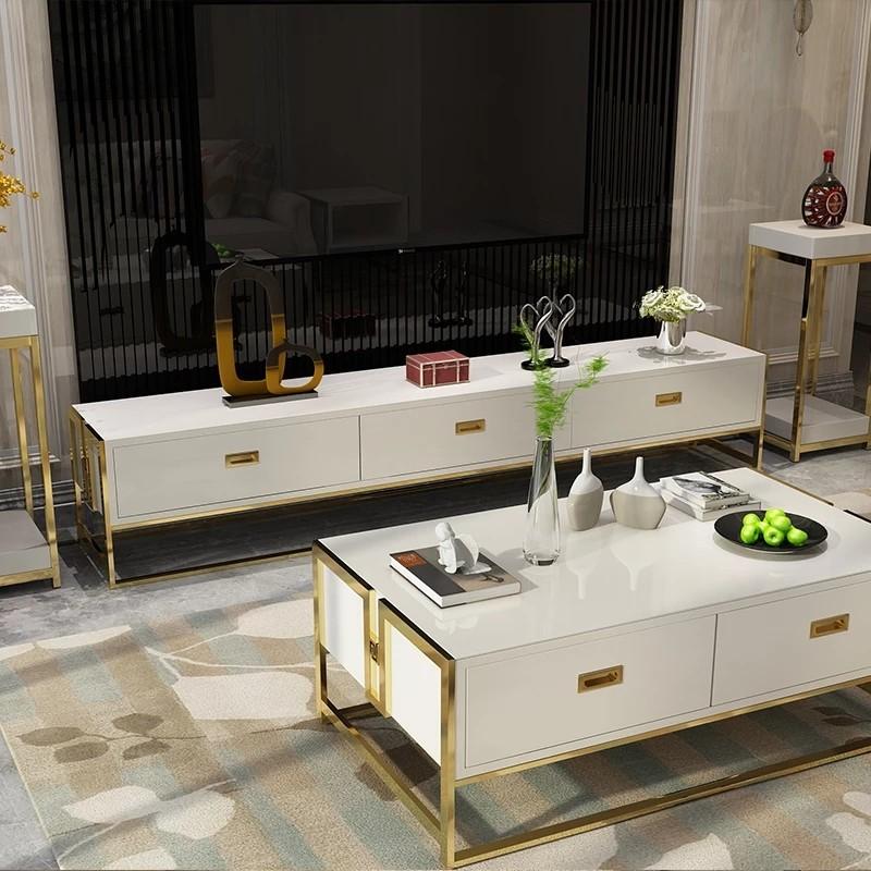 Avalon Gold Tv Console Furniture Shelves Drawers On Carousell