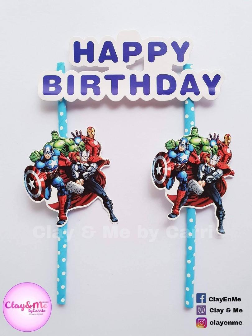 Avengers Paper Cake Topper Design Craft Craft Supplies Tools On Carousell