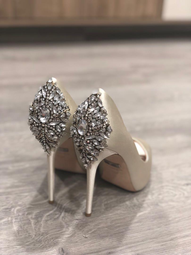 Badgley Mischka Kiara Ivory Women s Fashion Footwear Heels on