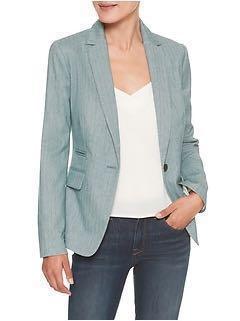 Banana Republic Brand New Baby Blue Winter Tweed Blazer Original Price 16600 Yen Women S Fashion Women S Tops On Carousell