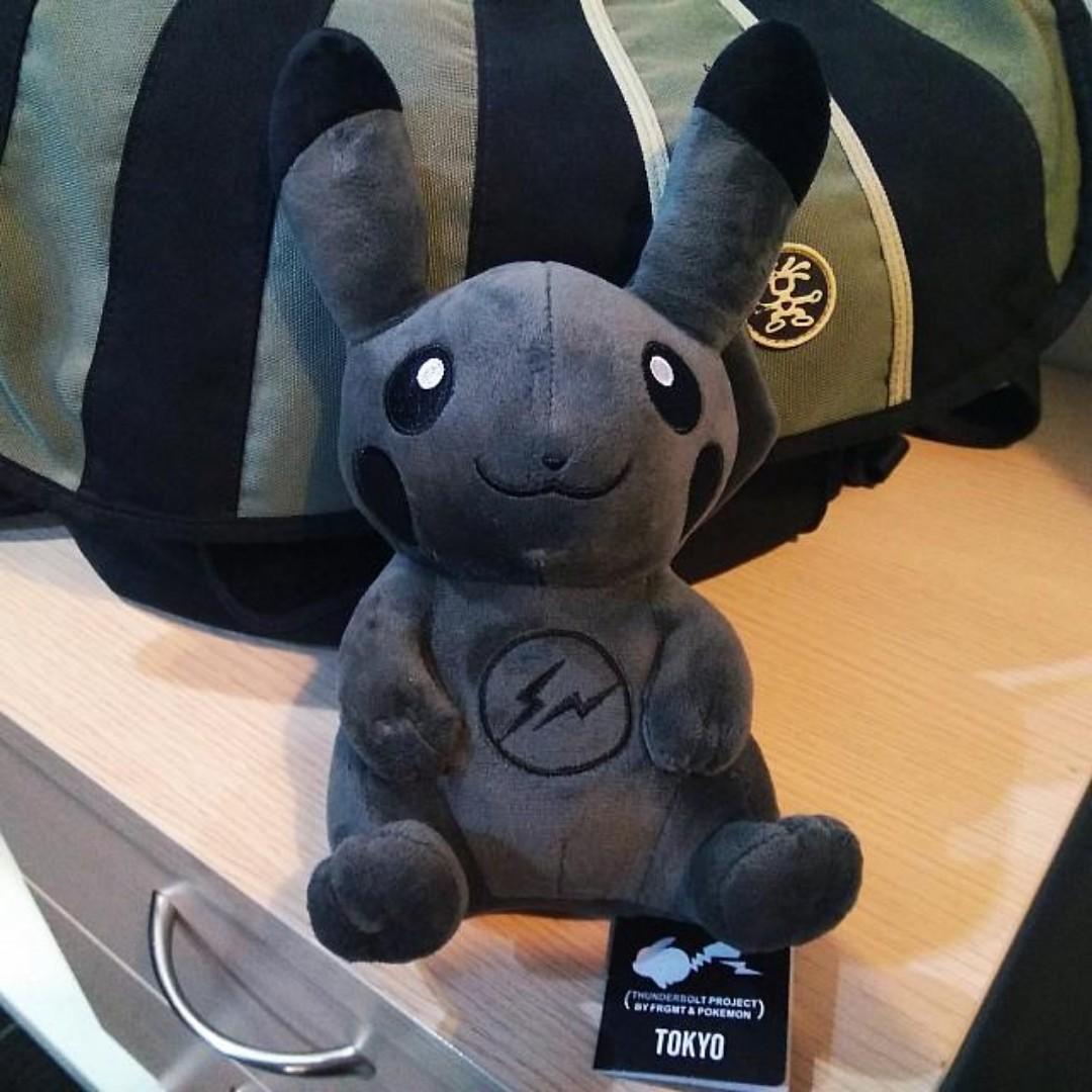 black fragment pikachu plush