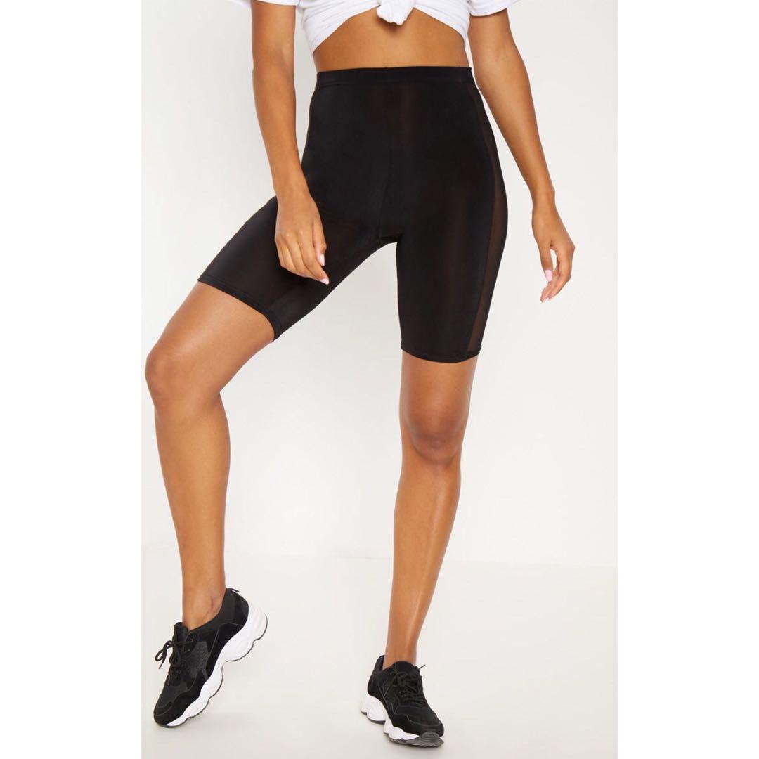 Bn Prettylittlething Slinky Mesh Panel Cycle Shorts Women S