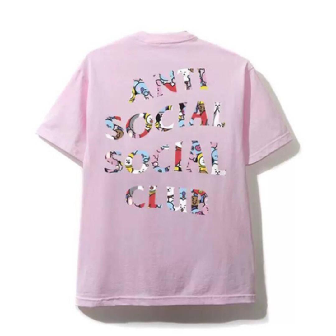 anti social social club tee pink