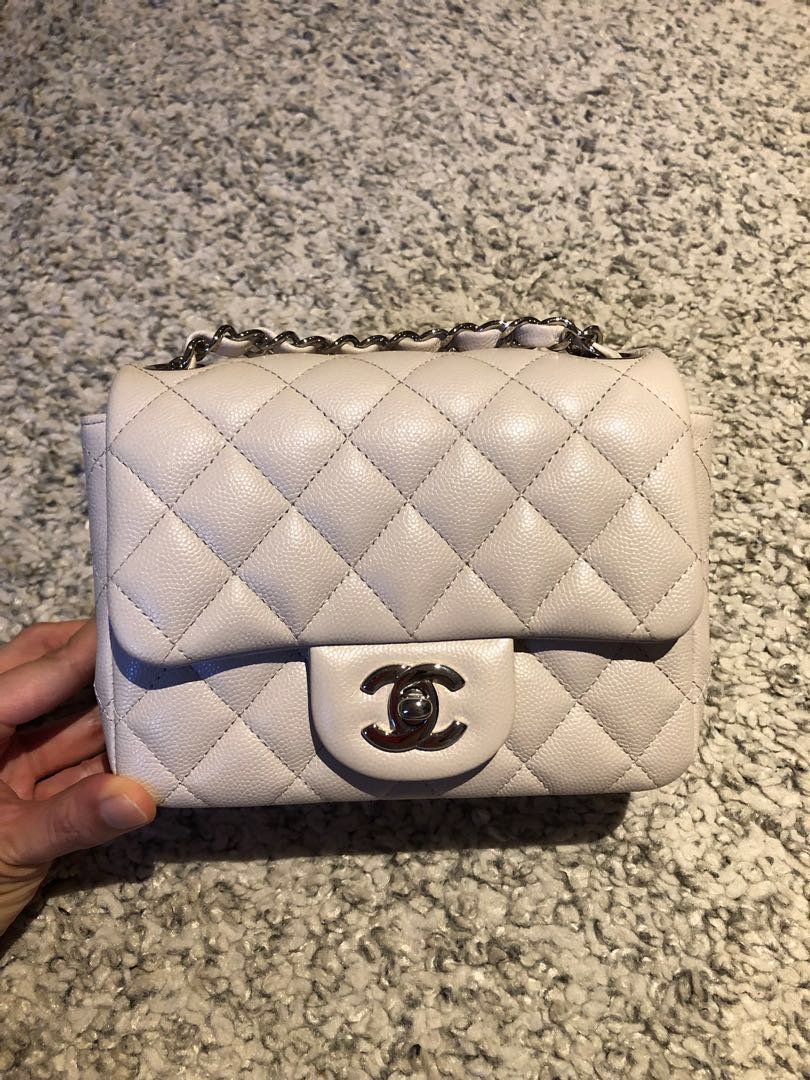 chanel mini square white