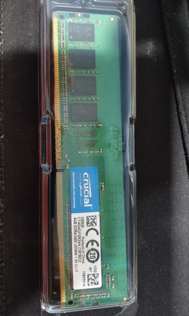 Crucial 4gb DDR4 RAM 2400 MHz Used, Computers & Tech, Desktops on Carousell