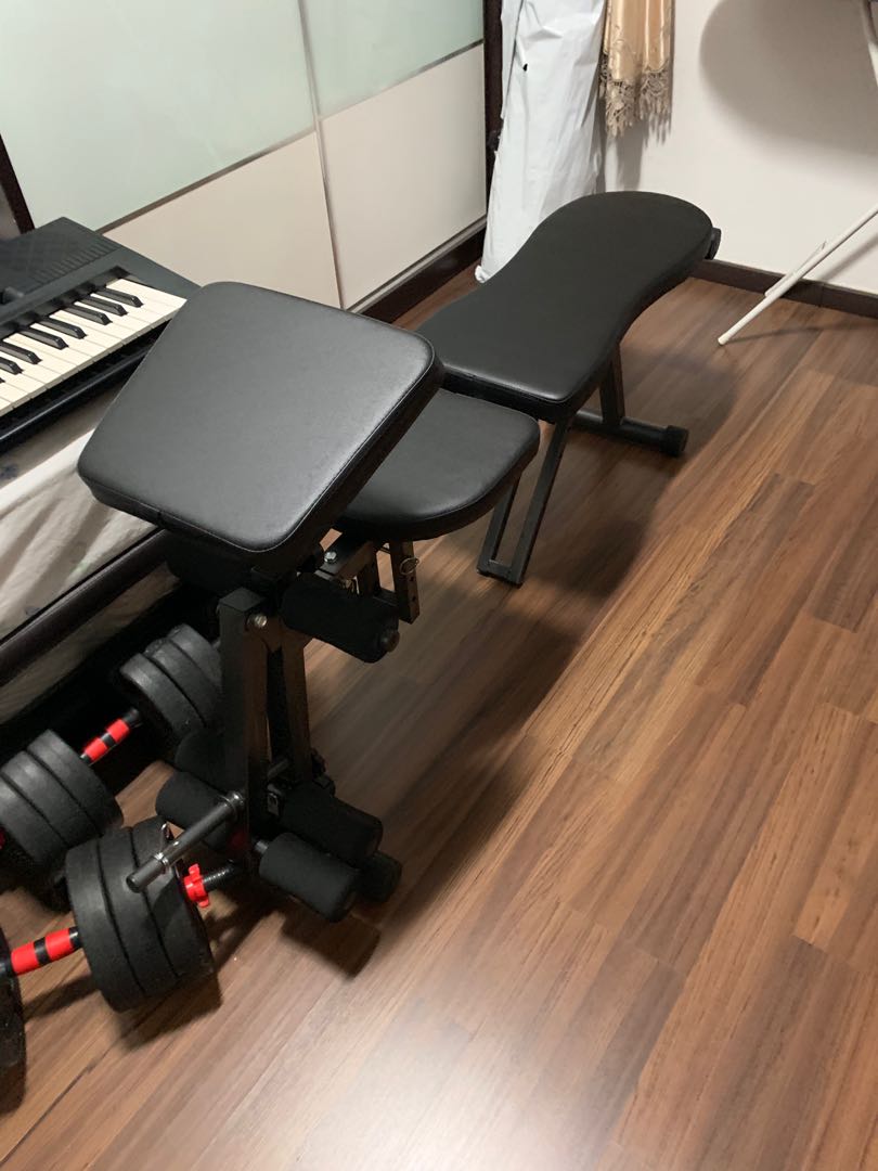 Dumbbell and Bench, Sports Equipment, Exercise & Fitness, Weights