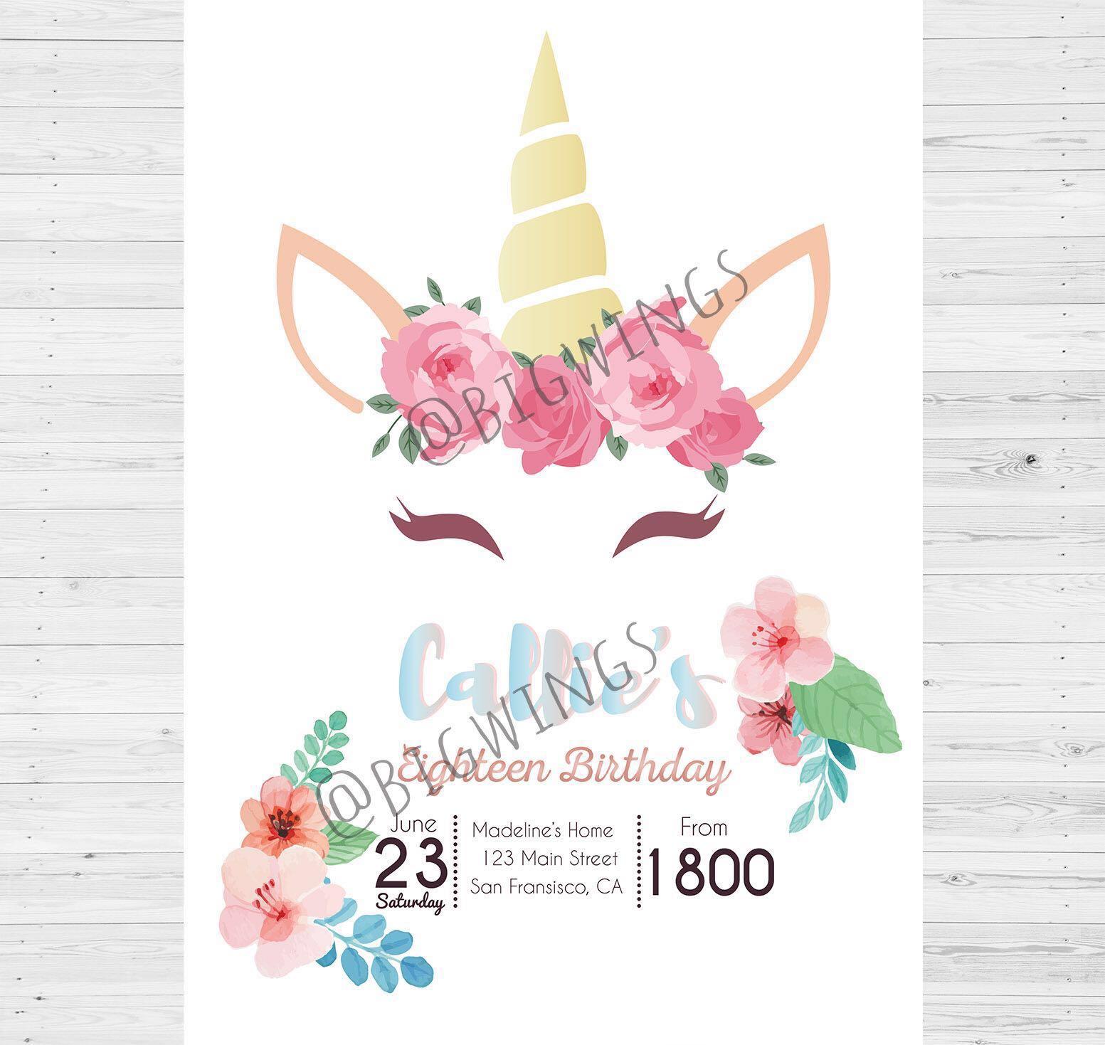E Invitation Card Unicorn Design Craft Art Prints On Carousell