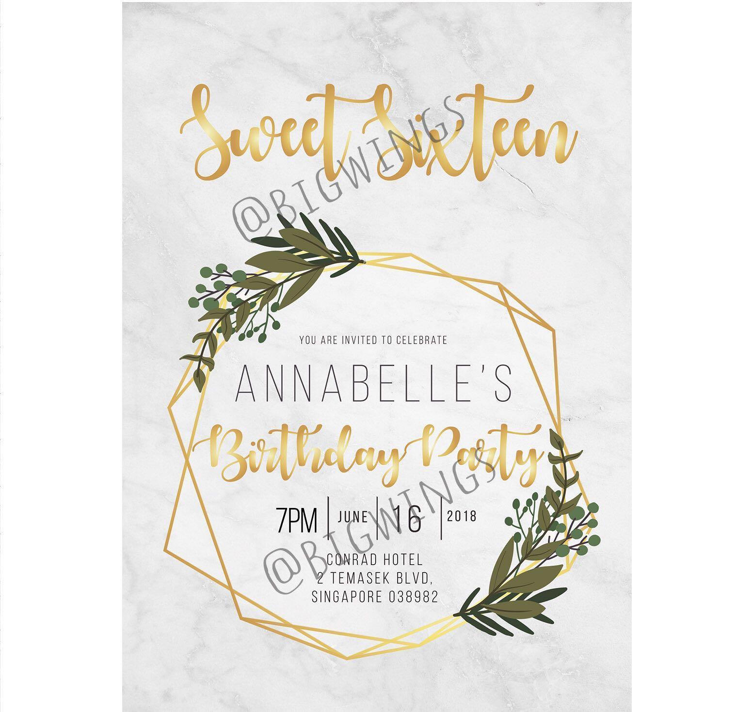 Invitation Card Gold Marble Design Craft Others On Carousell