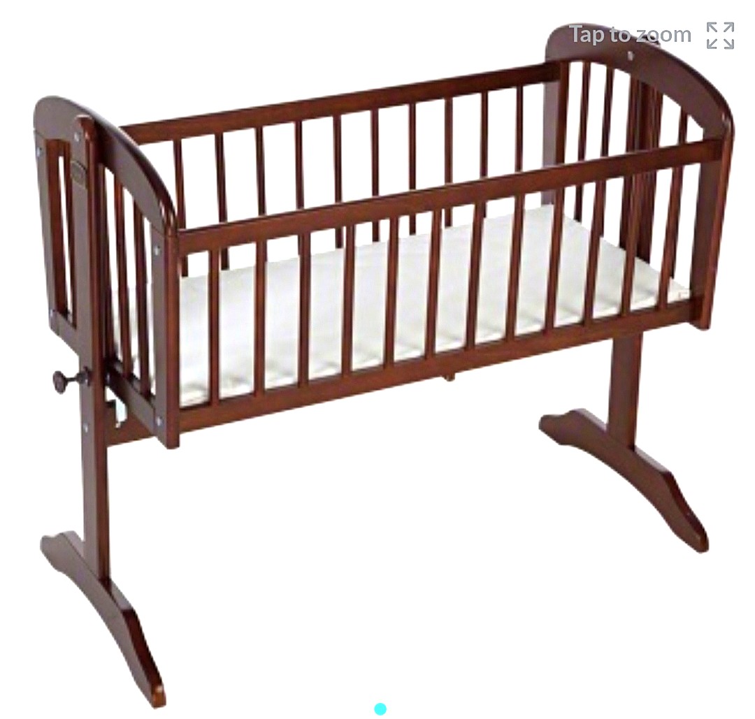 Juniors Wooden Cradle with Mattress Babies Kids Baby Nursery