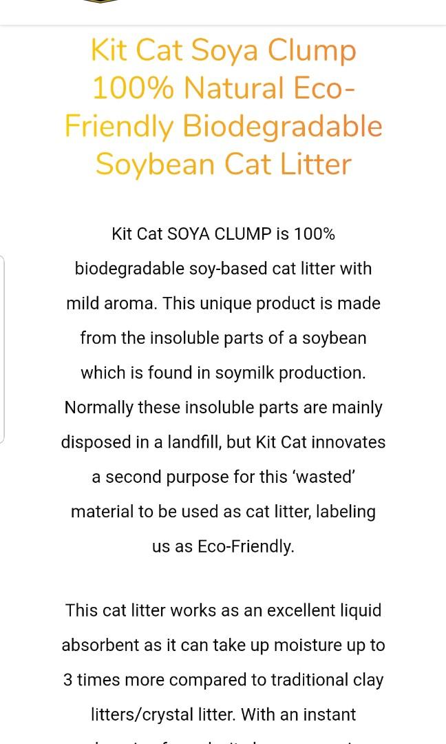 Kit Cat soybean litter soya clump charcoal, Pet Supplies, For Cats