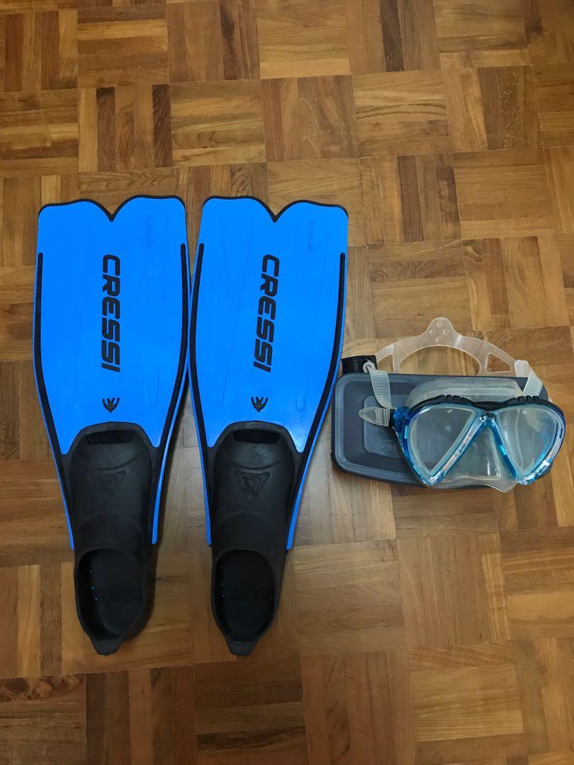 Ladies Cressi Diving Fins And Mask Sports Sports Games Equipment On Carousell