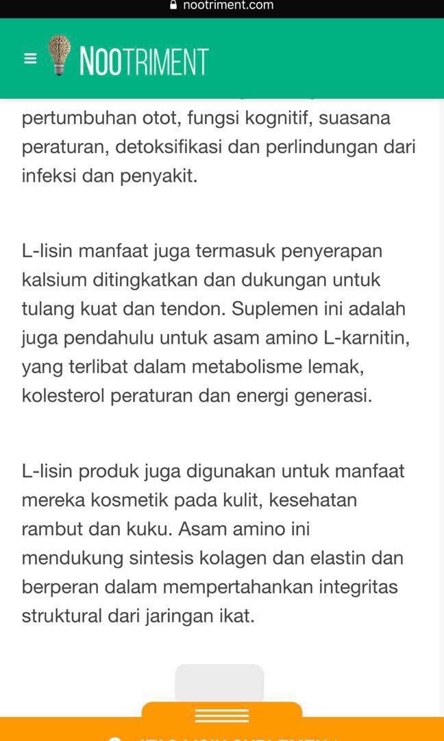 L Lysine 1000 Mg Gnc Cny2019 Kesehatan Kecantikan Kulit Sabun Tubuh Di Carousell
