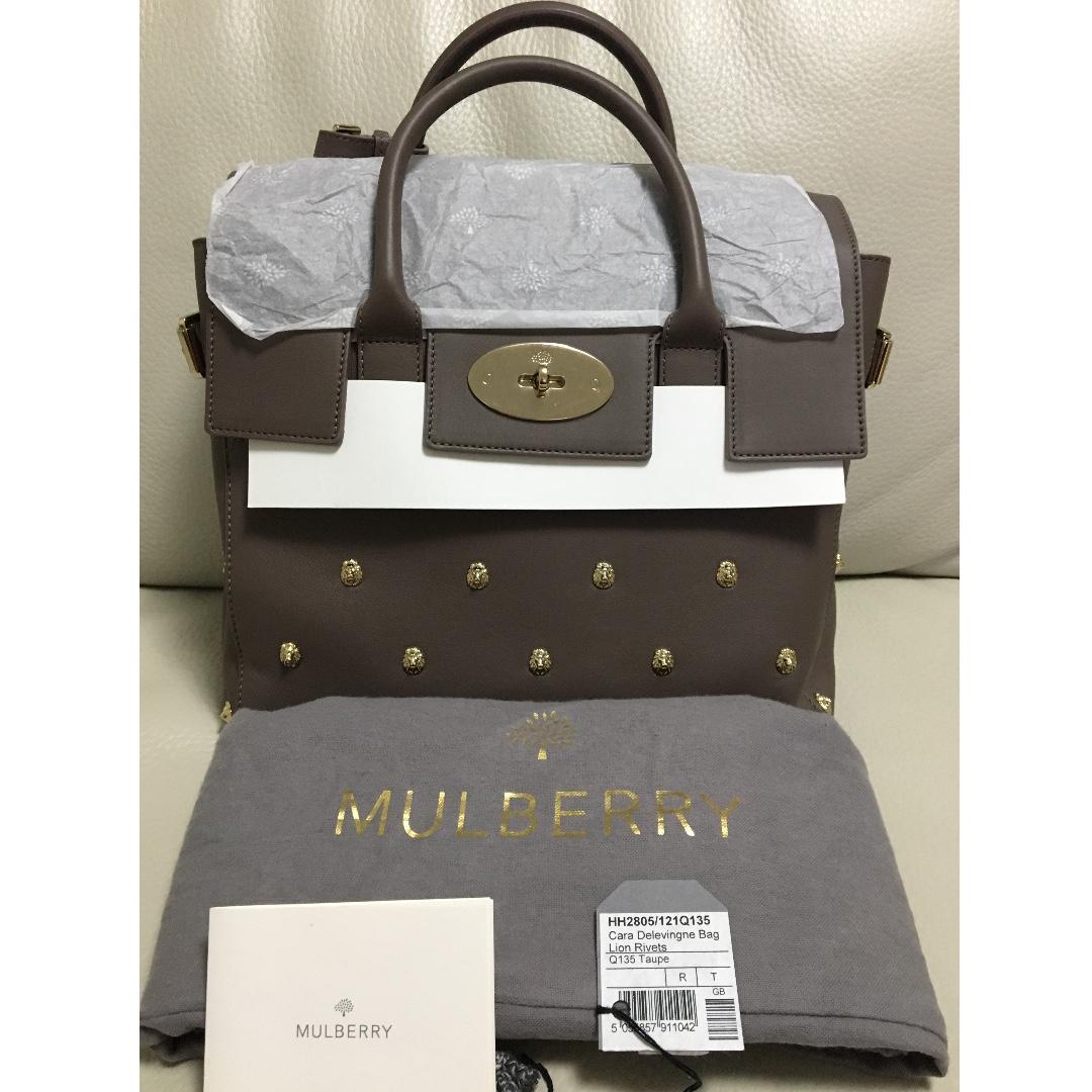 Mulberry cara delevingne bag with lion rivets top