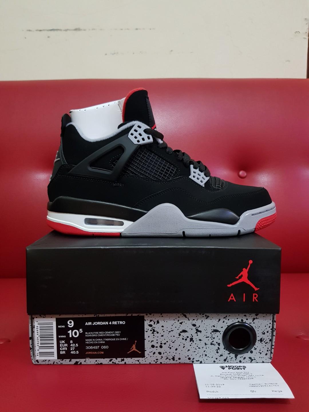 Original Nike Air Jordan 4 Retro Hi OG Bred