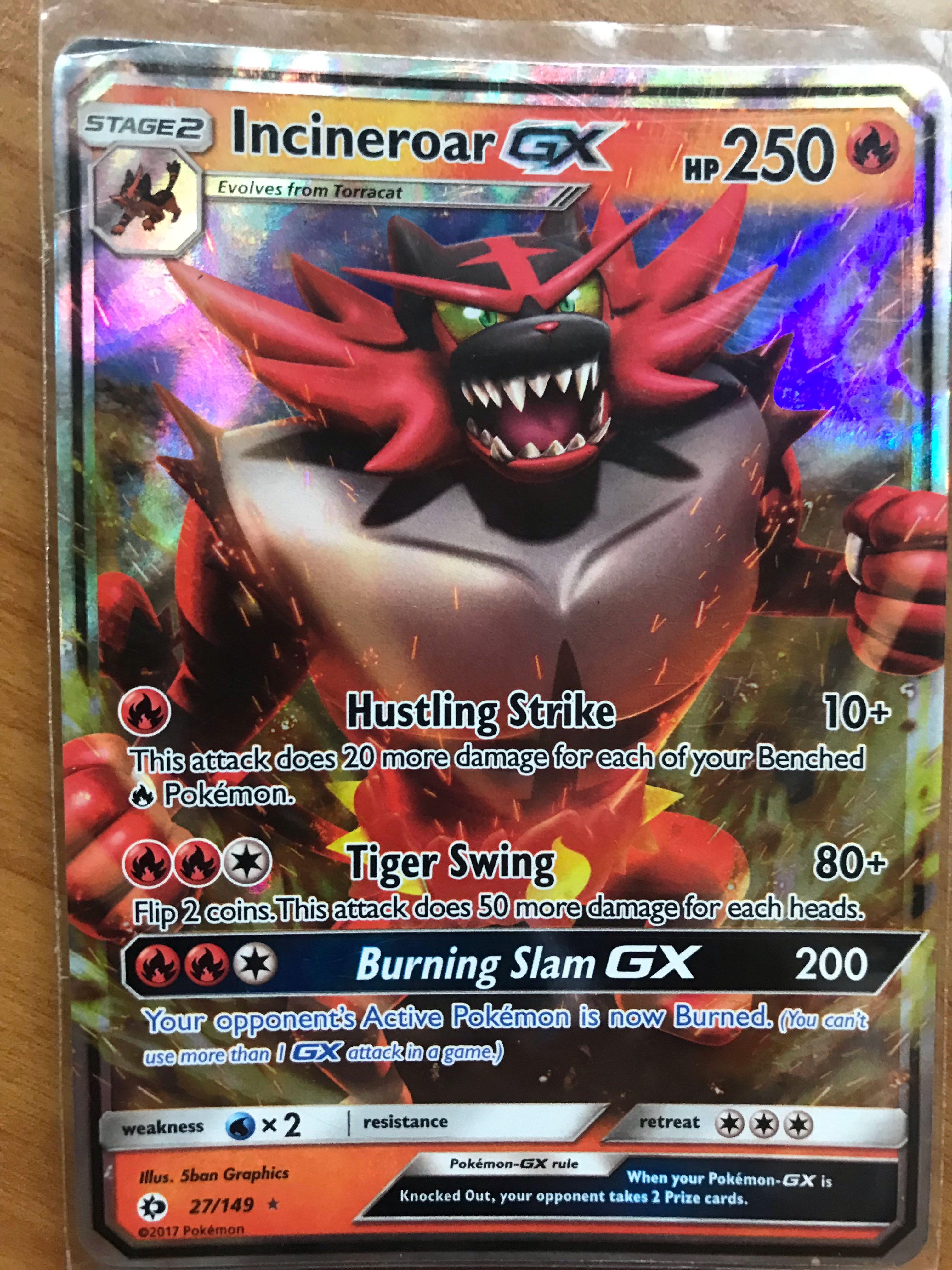 Pokemon Card Incineroar Gx Toys Games Board Games Cards On Carousell